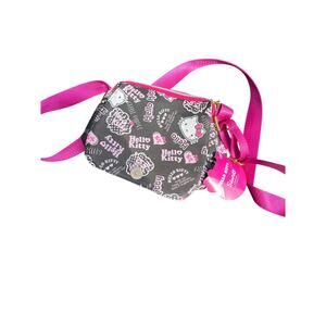 Hello Kitty Black & Pink Crossbody Shoulder Bag Purse- New